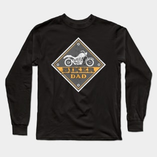 Biker Dad Motorcycle Distressed Long Sleeve T-Shirt